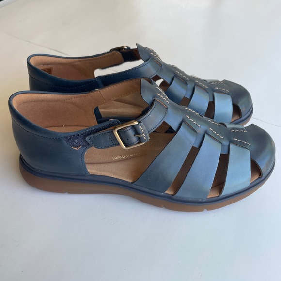 Clarks Shoes - Clarks Certina Sun Fisherman Sandals Flat Shoe Comfort Light Blue Womens Size 9M